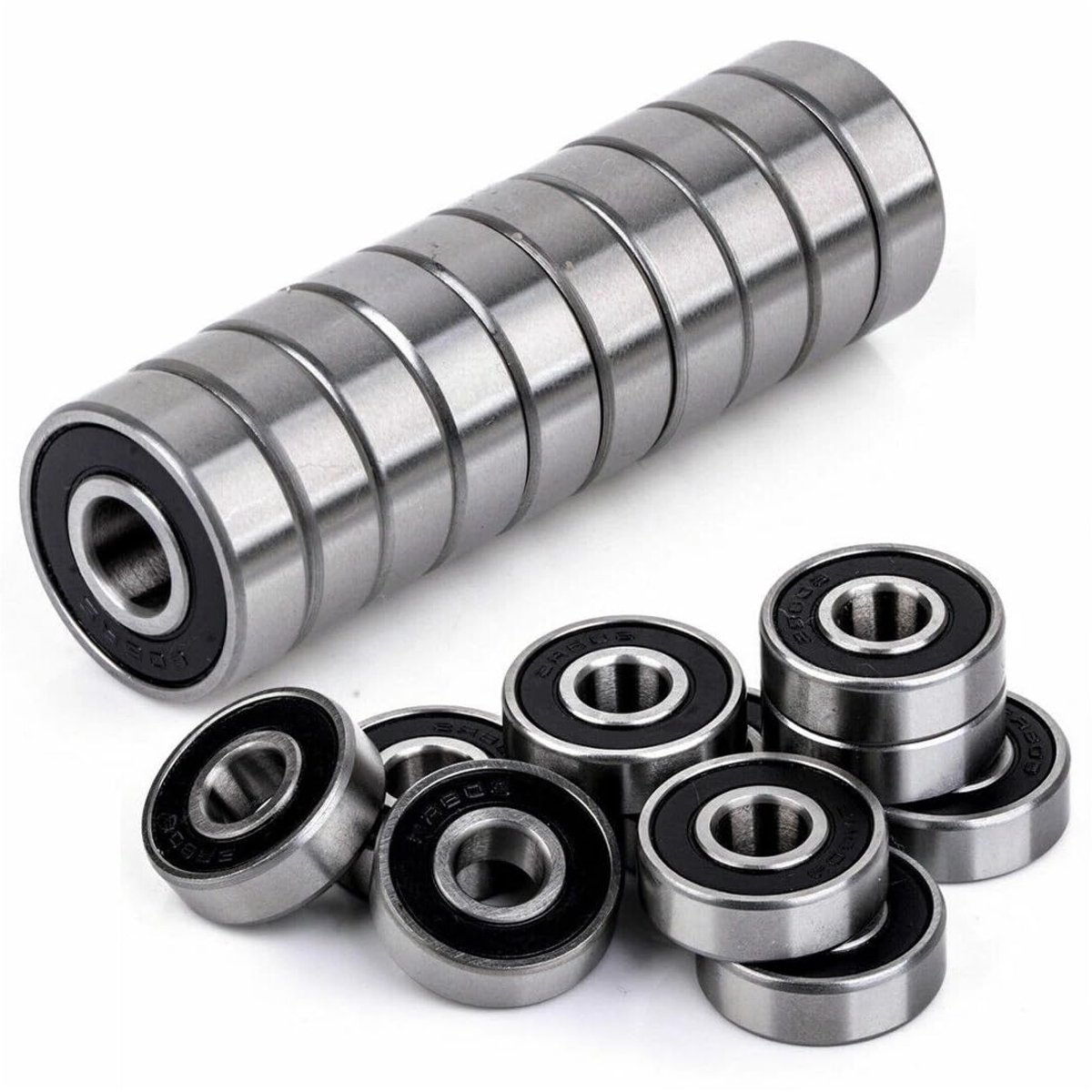 Kogellagers 608RS - Koolstofstaal - Dubbel rubber verzegeld - Lage wrijving, voorgesmeerd - ShopVlot