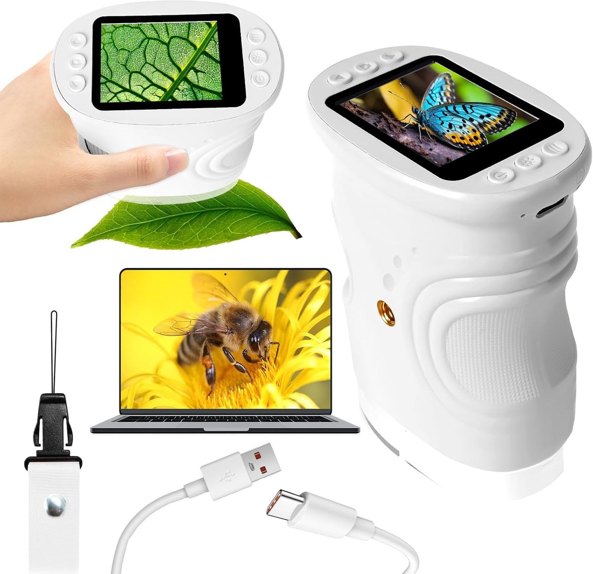 Digitale Microscoop 1000x - 2 Inch HD Scherm - STEM Speelgoed voor Thuis en School - Ontdek de Natuur - ShopVlot