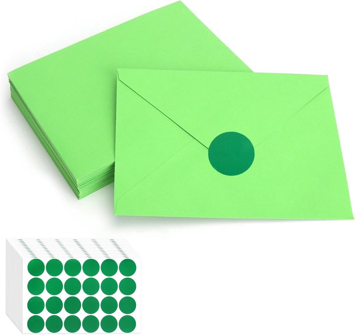 Enveloppen set van 50 - B6 formaat - groene 110 g/m² papier - voor uitnodigingen en kaarten - ShopVlot
