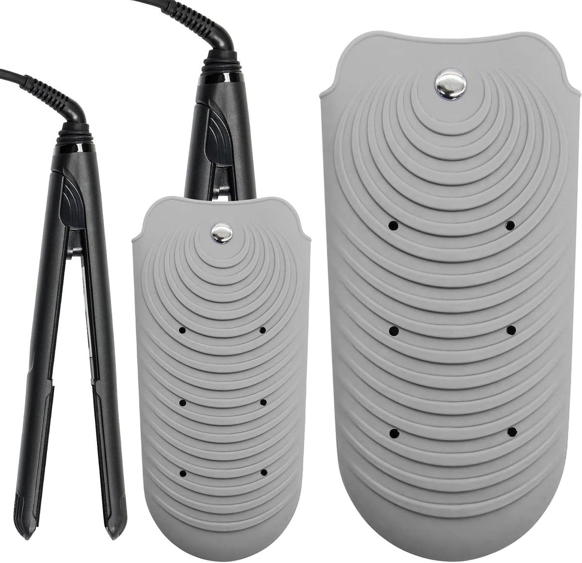 Hittebestendige Mat - Haarstyling Mat - Bescherming Stylingtools - Antislip Siliconen - 23 x 17 cm - Lichtgrijs