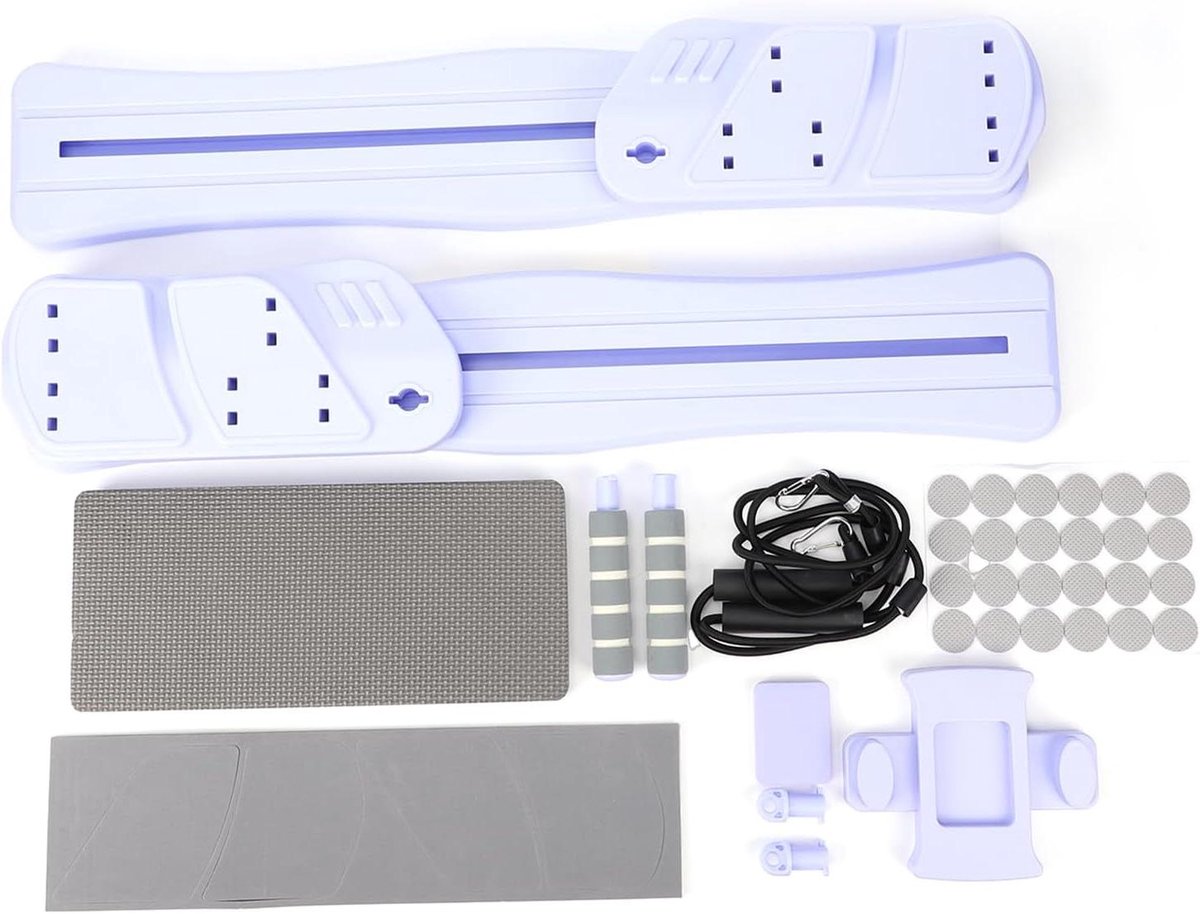 Pilates Trainingsbord - Core Trainer Set - Krachtige Core Training - Inclusief Roller Handgrepen - 75x13.5cm - Paars