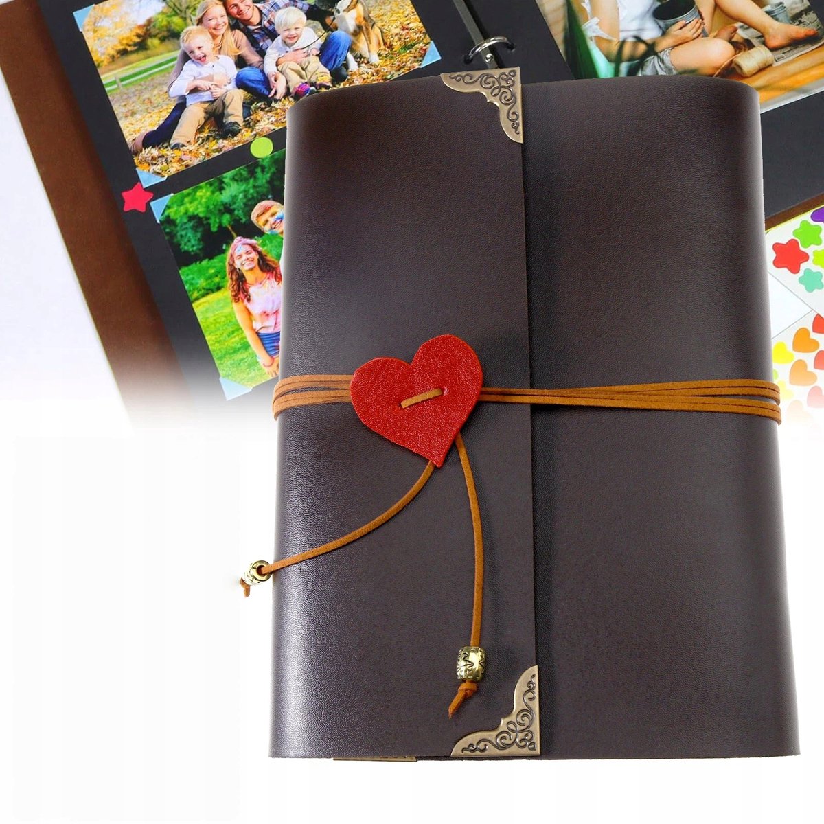 Merkloos Fotoboek Leerlook - stevig - 30 Pagin's - Reis & Feest