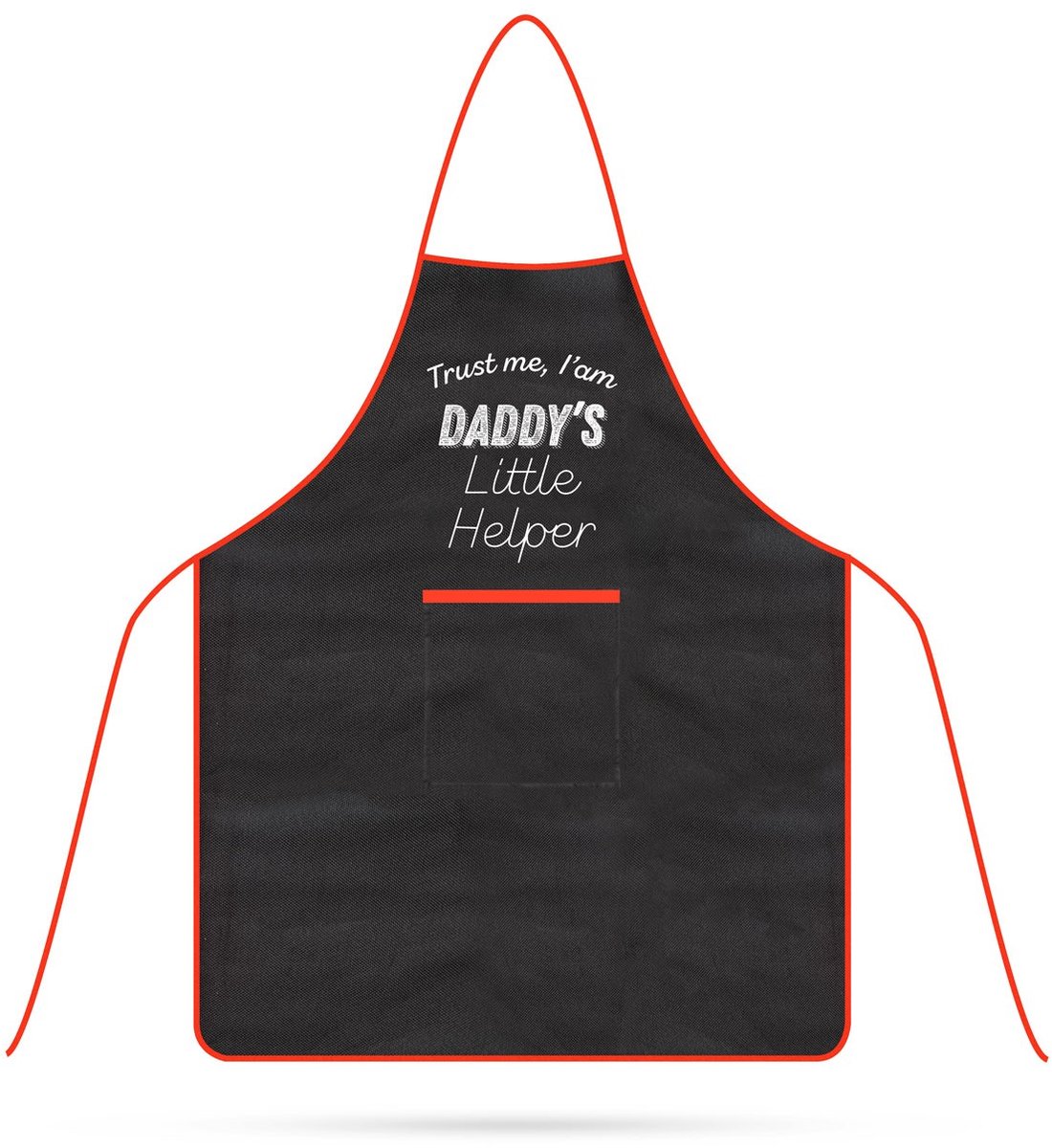 BBQ schort voor kinderen - zwart, waterafstotend, met grote zak, 44 x 60 cm [56294B]
