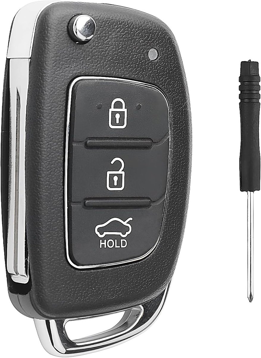 Autosleutel behuizing 3 toetsen - compatibel met Hyundai modellen - inclusief ongeslepen sleutel - ShopVlot