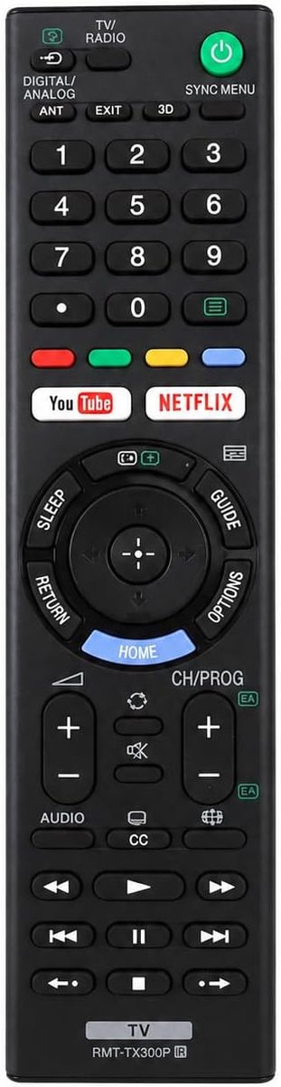 Vervangende afstandsbediening voor Sony Bravia TV - Universeel - Inclusief Netflix & YouTube-toetsen - ShopVlot