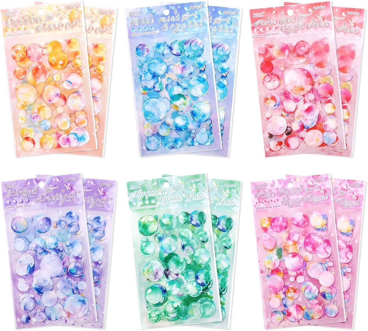 Bubbelstickers 48 vellen - zelfklevend PET - waterdicht en 3D - perfect voor knutselen - ShopVlot