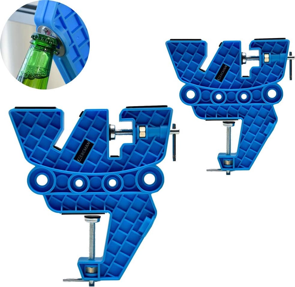 Ski en snowboard vise set - verstelbare klemmen - rubberen remhouders - ideaal voor onderhoud - ShopVlot