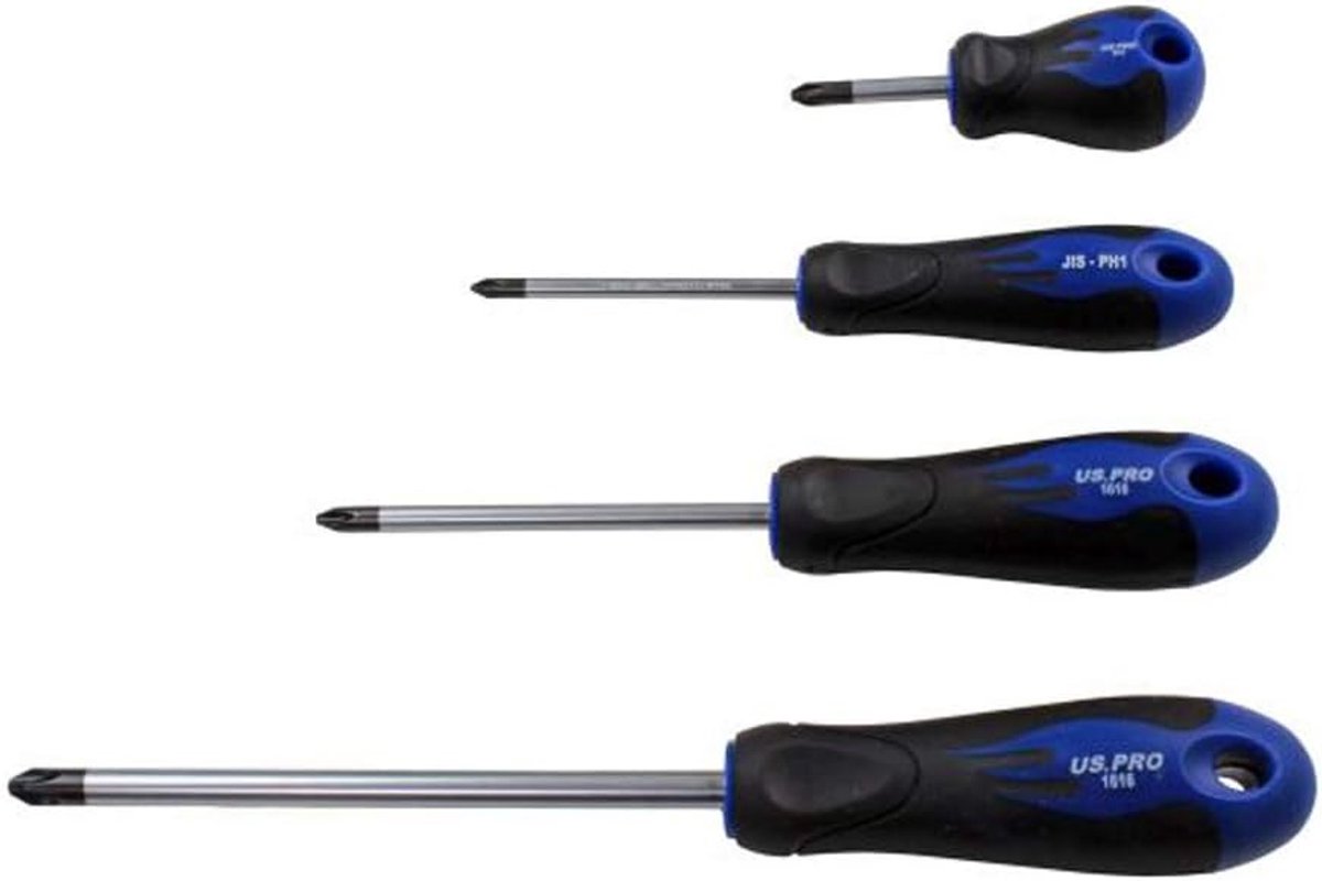 Schroevendraaierset 4 delig - JIS ph1,2,3 - Precisie afwerking - Voor professionele klussen - ShopVlot