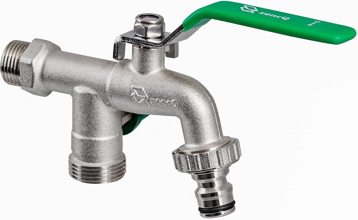 Kogelafsluiter dubbel 1/2" - verschillende handgrepen - robuust ontwerp - ideaal voor leidingwerk - ShopVlot