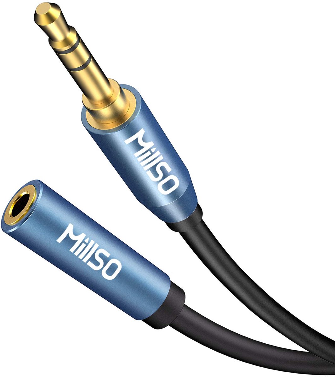 Audio Verlengkabel 2m - 3,5mm Jack naar Jack - Goudgeplated - Geschikt voor Mobiele Apparaten - ShopVlot