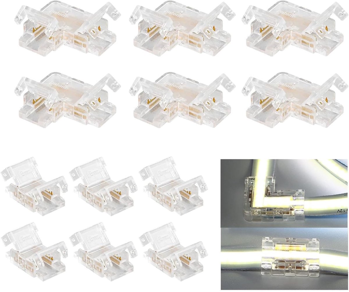 LED Strip Connector 10mm - Solderless Verbinder - L-vormige Hoekverbindingen - Eenvoudige installatie - ShopVlot