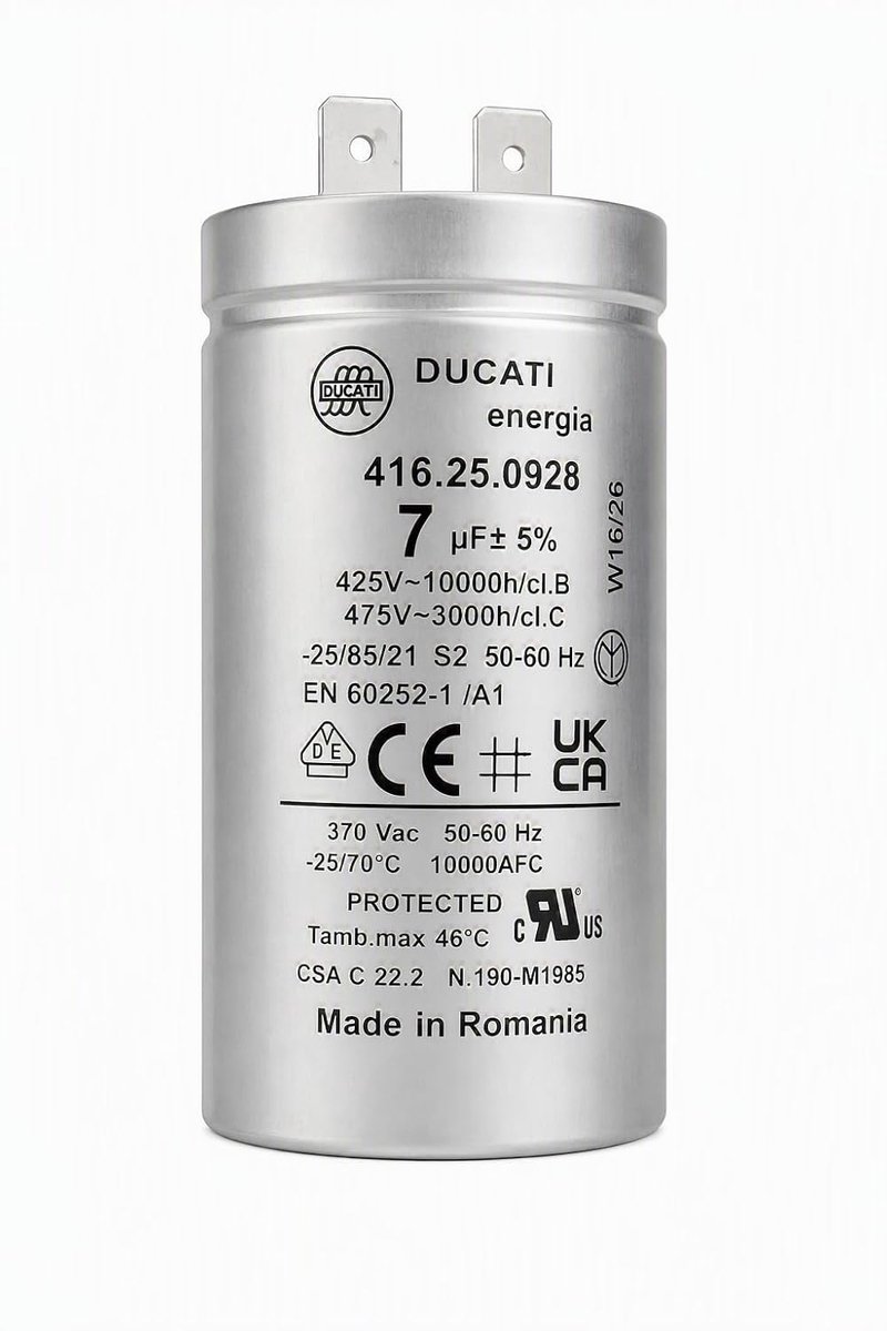 Permanente condensator 7µF - aluminium behuizing - zelfherstellend - optimale duurzaamheid - ShopVlot