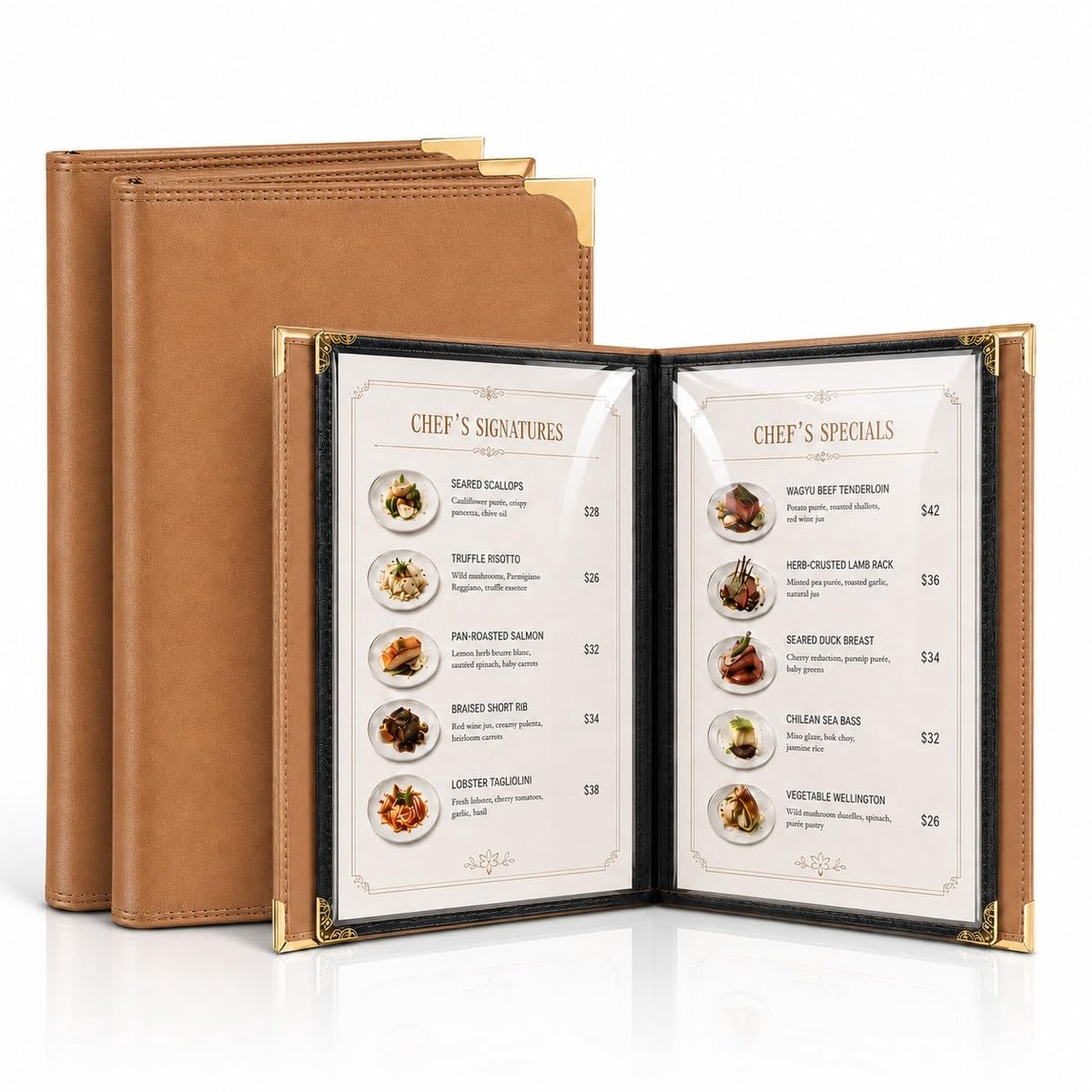 Menuhouder A4 - Faux Leer - Duurzaam en Stijlvol - Perfect voor Café en Restaurant - ShopVlot