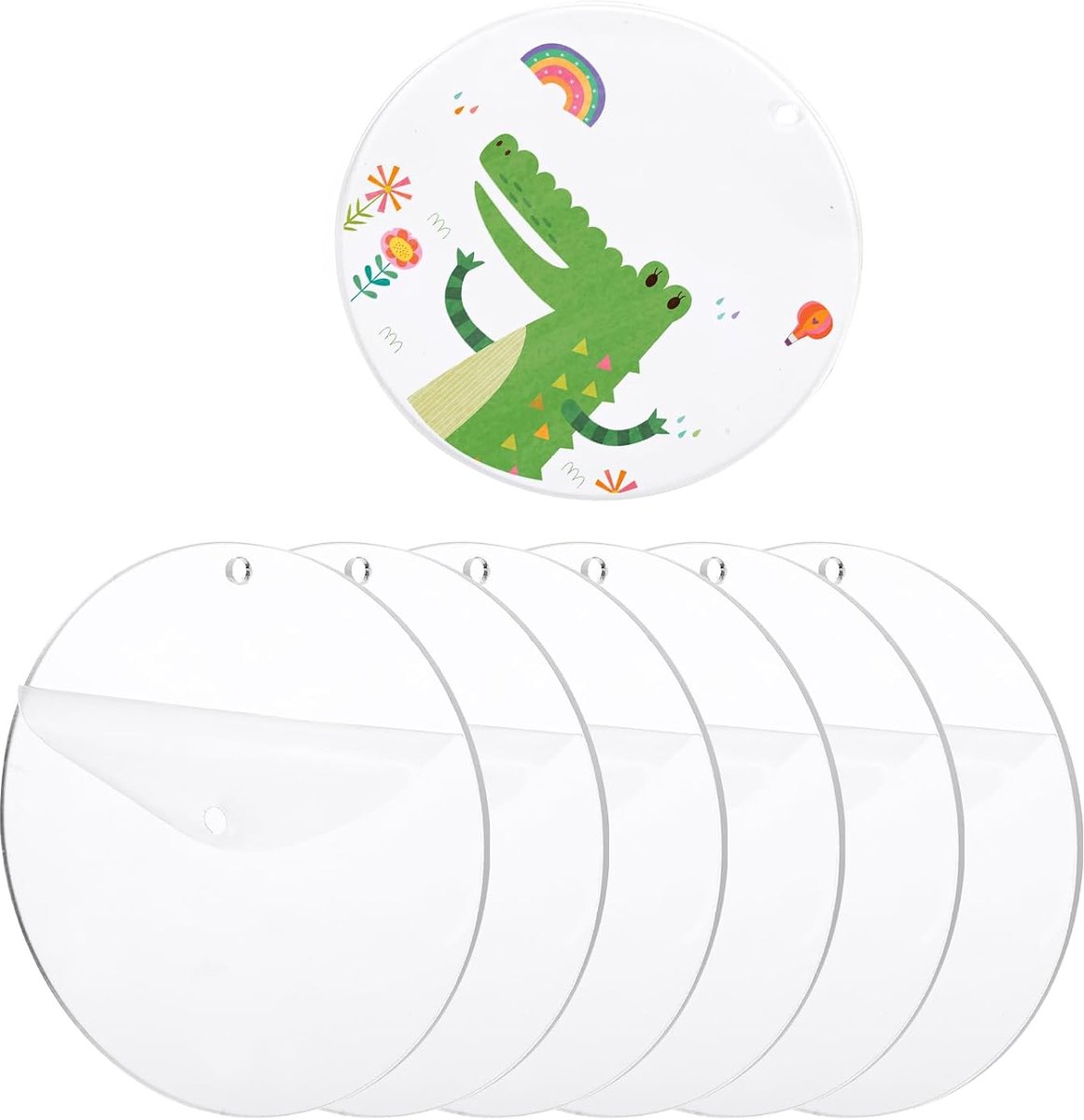 Acryl discs 10cm met gat - transparant - 3mm dik - perfect voor DIY projecten - ShopVlot