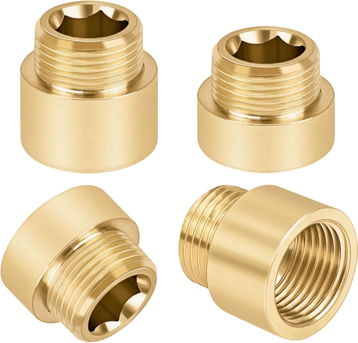 Kraanextensions 1/2 inch - Messing - 4 stuks - Voor drinkwater aansluiting - ShopVlot