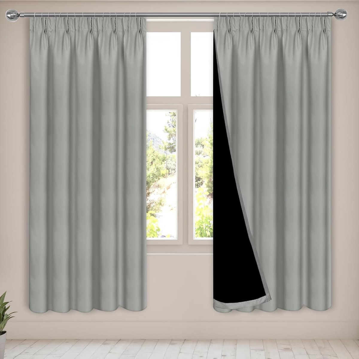 Zwarteout gordijnen 55x72 inch - Grijze thermische verduistering - Superzacht en comfortabel - ShopVlot