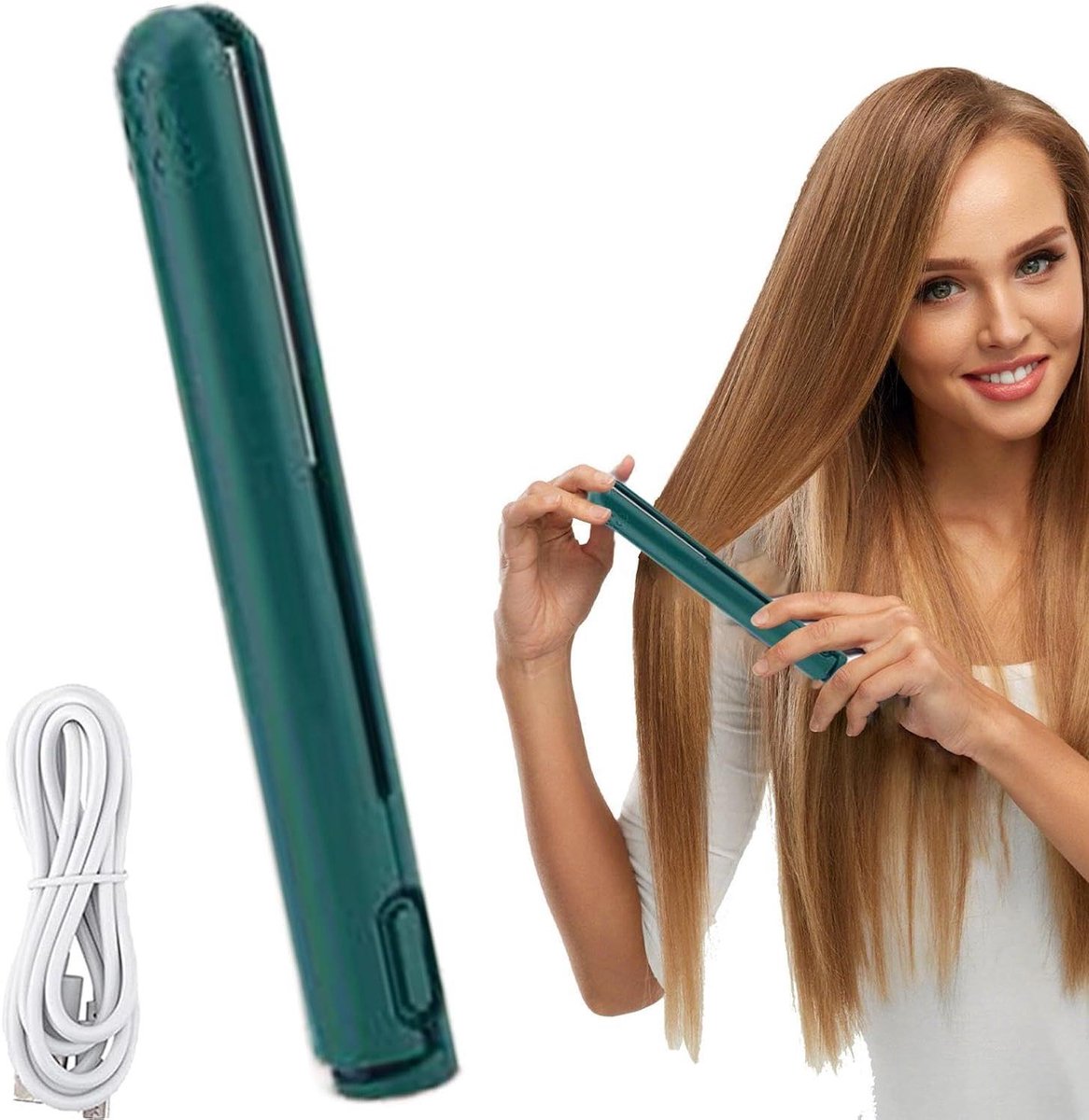 Reis Stijltang - Krultang Mini - Haar Stylen - 2-in-1 Multifunctioneel - 18.5 cm - Wit