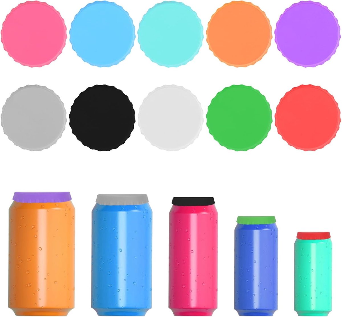 Beverage cans met silicone deksel - hoogwaardig en duurzaam - non-slip design - ideaal voor drankjes - ShopVlot