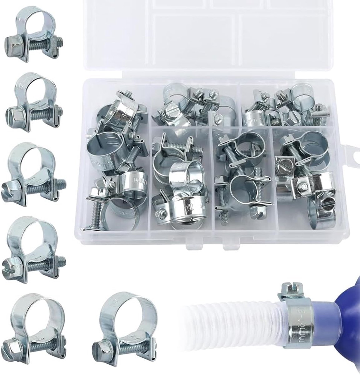 Mini slangklemmen set 30 stuks - 7-15mm verstelbaar - sterke buisklemmen - ideaal voor brandstofleidingen - ShopVlot