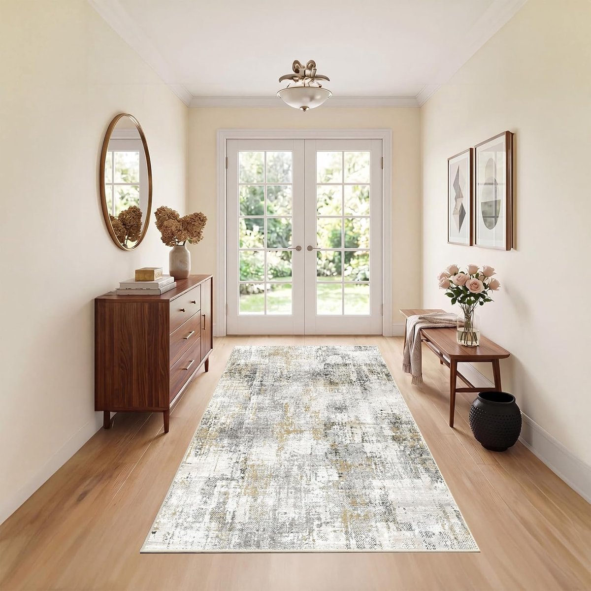 Vloerkleed 80 x 150 cm - Modern abstract patroon - Kortpolig - Comfortabel en duurzaam - ShopVlot