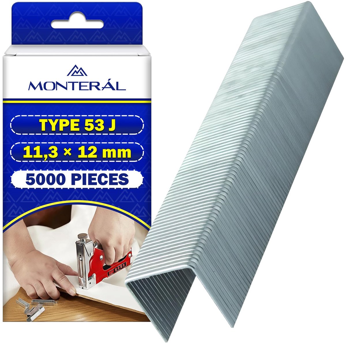 Nietjes type 53 J 11,3 x 12 mm - 5000 stuks - geschikt voor decoratieve bekleding - bevestig materialen veilig - ShopVlot