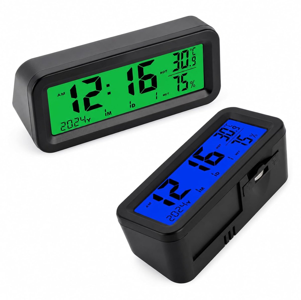 Mini Autoklok - Digitale Klok - Zonne-energie en Type C - Multifunctionele Weergave - ShopVlot