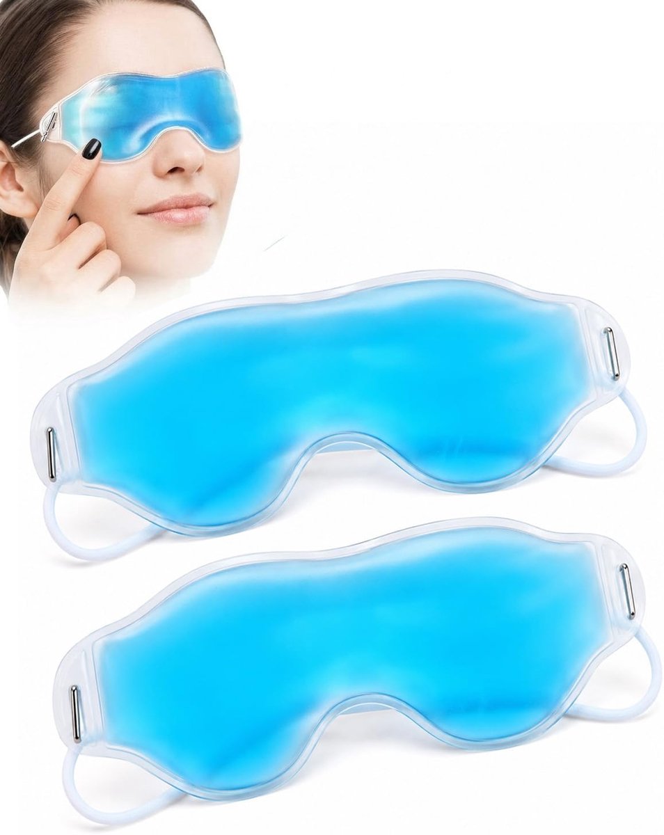 Oogmasker 2-pack - verkoelend gel - voor gezwollen ogen - verlichting bij migraine - ShopVlot