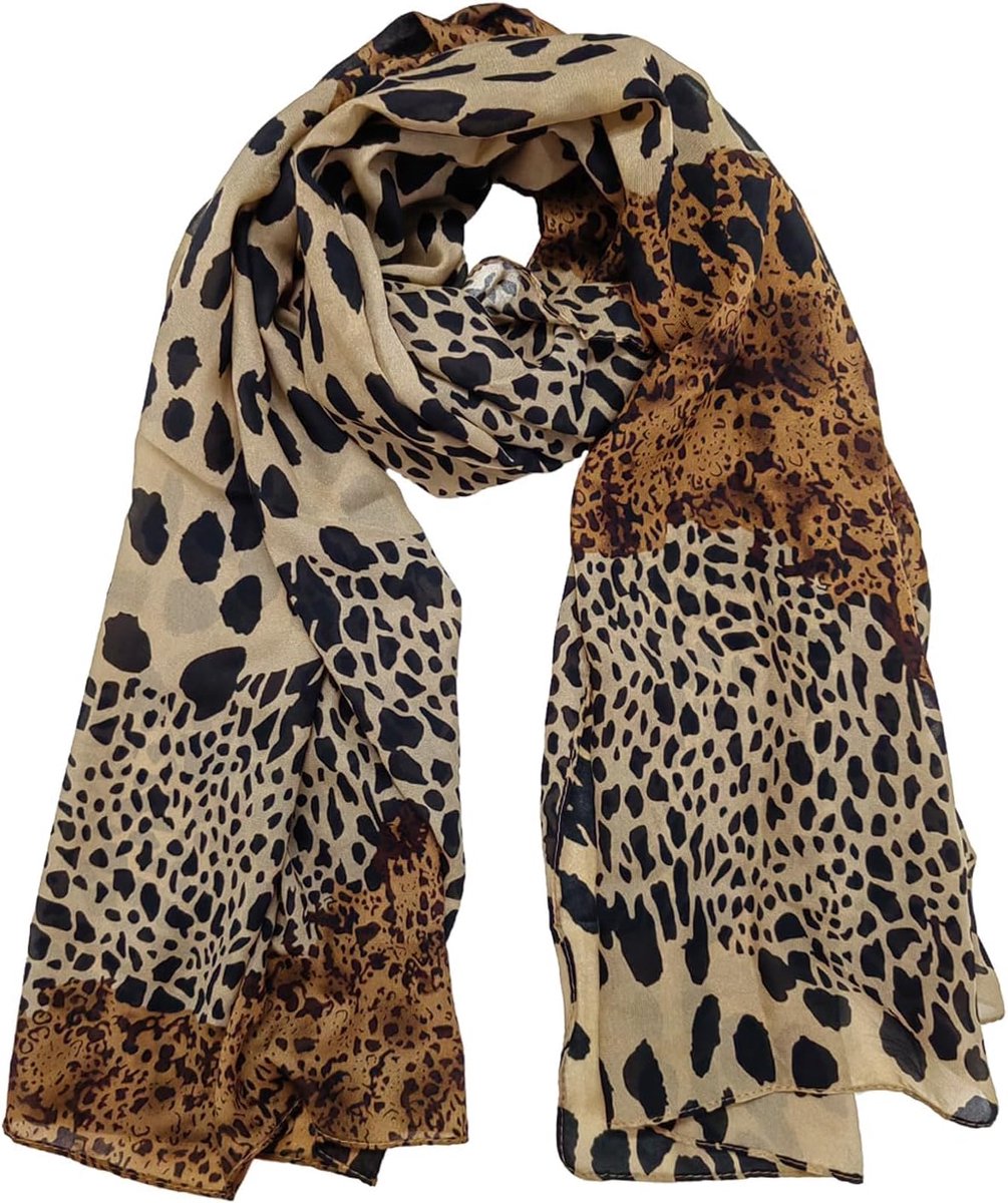 Leopard Print Sjaal - Zijden Sjaal - Luxe Design - Perfect als Cadeau voor Vrouwen - ShopVlot
