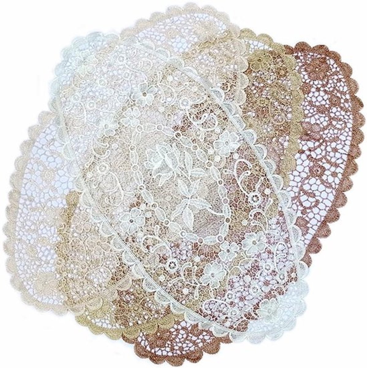 - Kanten tafelkleden - Onderzetters - Ronde bloemenvorm - Placemat - Tafelset - Gehaakt - Eetkamer - Keuken - Banket - Bruiloft - Decoratie - Roze - 75x38 cm