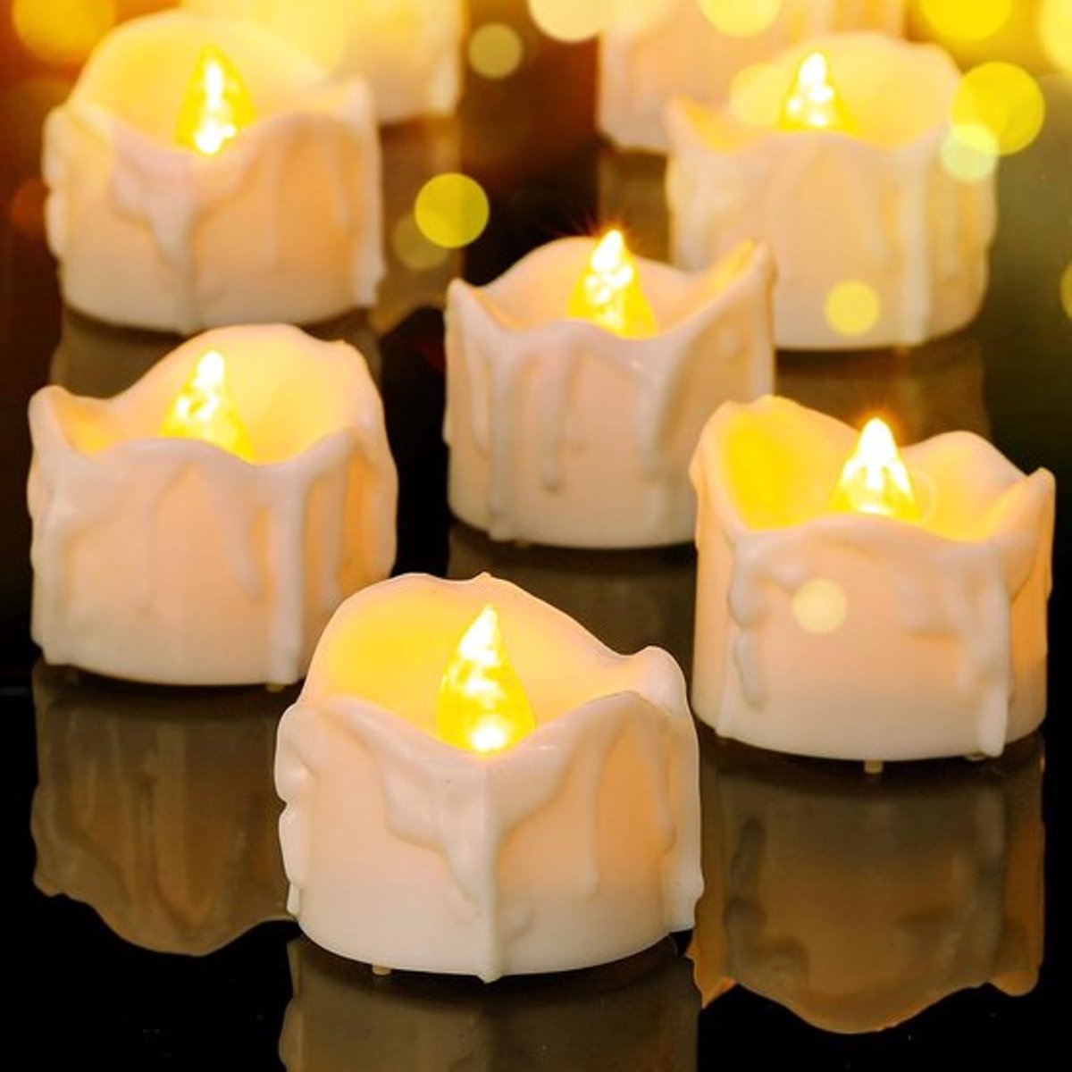 Verpakking van 12 LED-kaarsen (crèmewit)