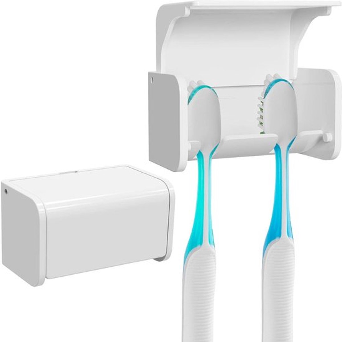 Tandenborstelhouder - Badkamerorganisatie - Zelfklevend - Opberger - Camper - Wit - Wandgemonteerde tandenborstelhouder voor medicijnkastje, douche, badkamer, zelfklevend, tandenborstelopslag, tandenborstelrek.