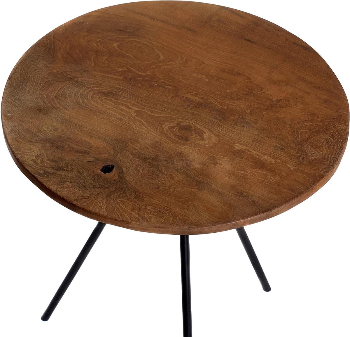 Bijzettafel Rond - Salontafel Hout - Woonkamer Decoratie - Uniek Tafelblad - Ø 50 cm - Natuurlijk