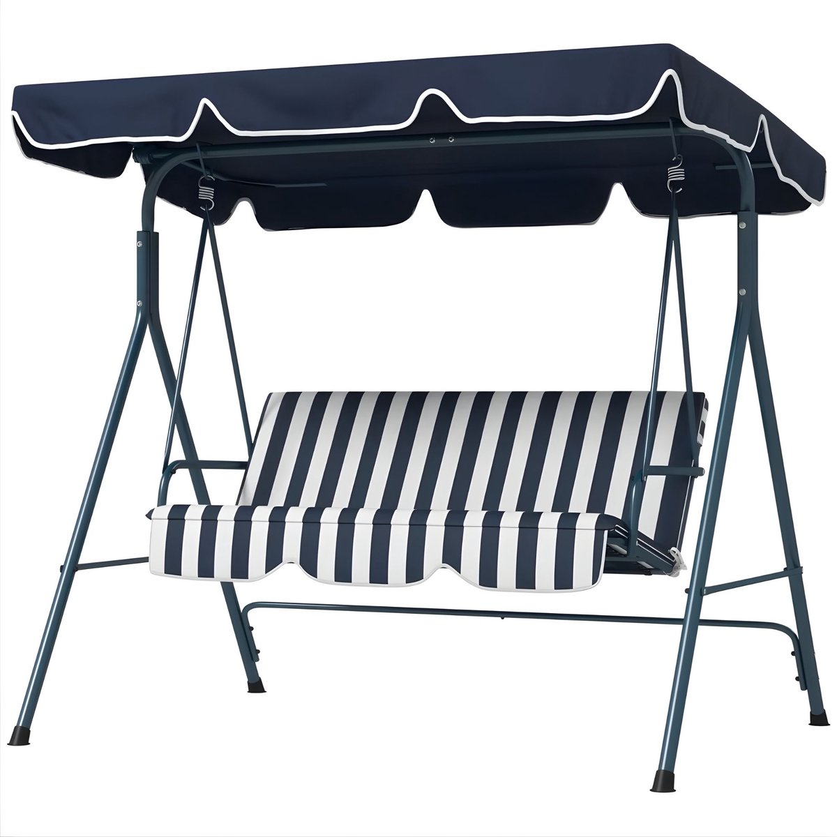 Hollywood Schommelbank 3-Zits - Weerbestendig met Verstelbaar Dak - voor tuin en terras - Blauw