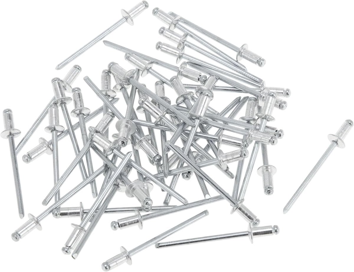 Blindklinknagels met koepelkop en brede flens - 50 stuks, 3,2 mm greepdiameter, 8 mm greeplengte, aluminium, ideaal voor metaalbewerking en constructie