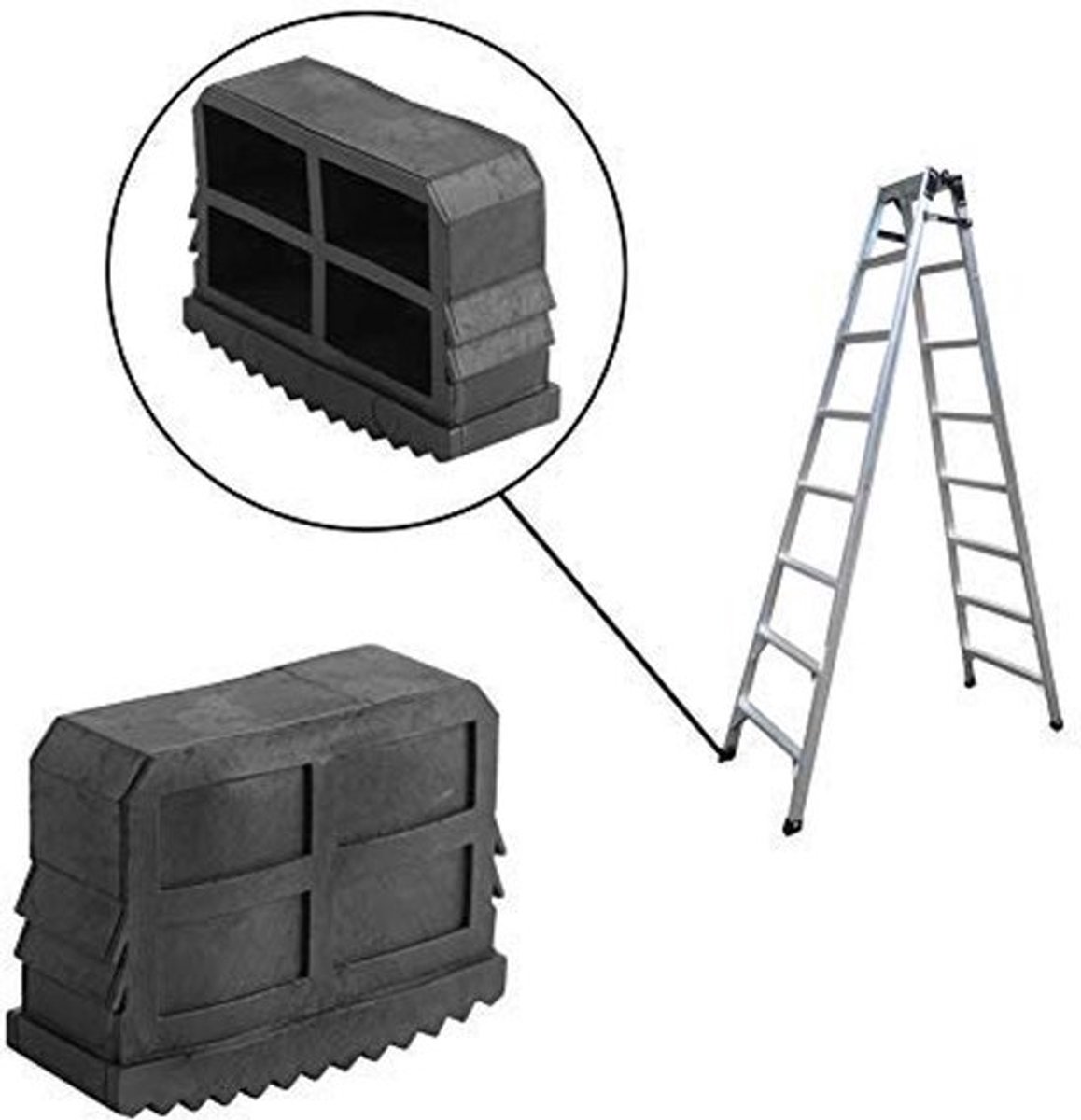 Geleidervoetjes van rubber, 2 stuks, universele voetjes van rubber, vervangingspads voor ladder, antislip, voetbescherming