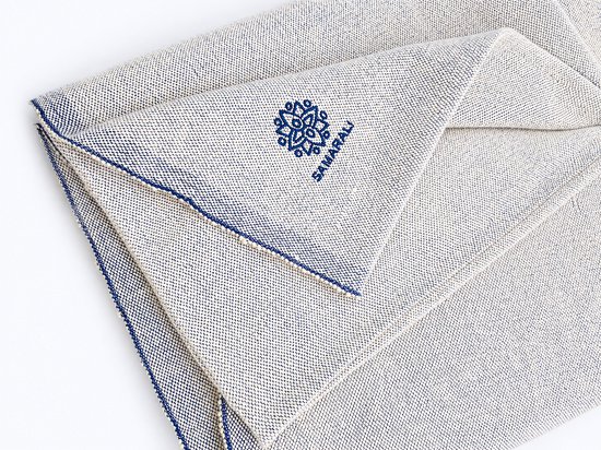 Samarali Yoga Deken Chambray Marineblauw - 100% Biologisch katoen - 200x150 cm - Handgemaakte meditatiedeken - Comfort en veelzijdigheid van Samarali — afbeelding 4