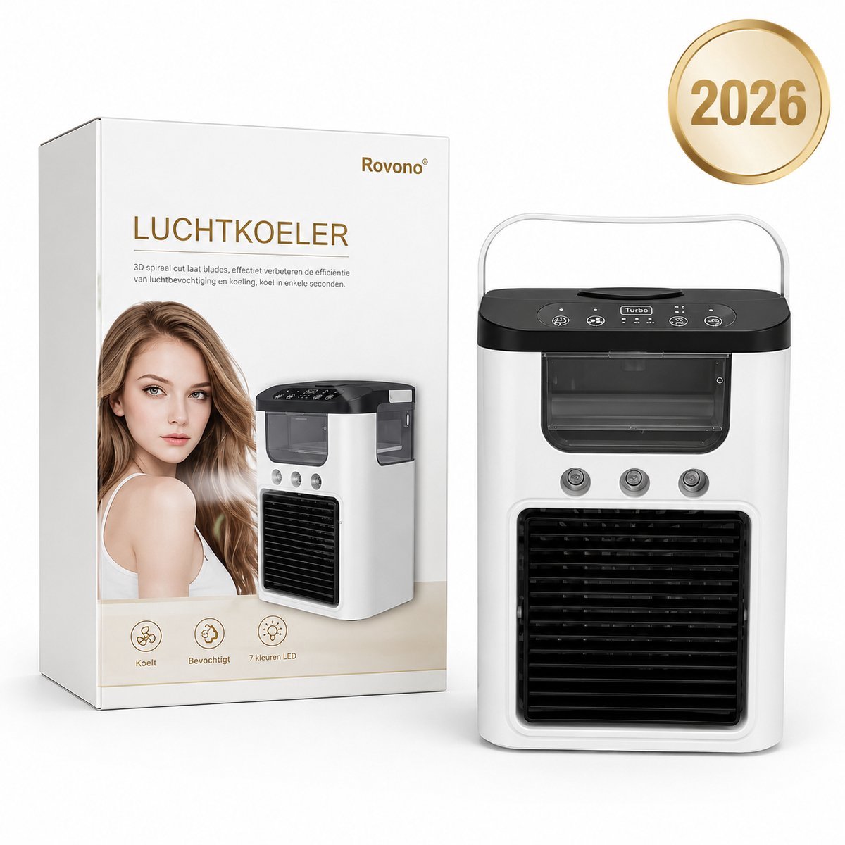 Mobiele Airco Zonder Afvoer - Mobiele Airco Zonder Slang - Compact En Zuinig - Ideaal Voor Koeling In Slaapkamers Of Kleine Kantoren