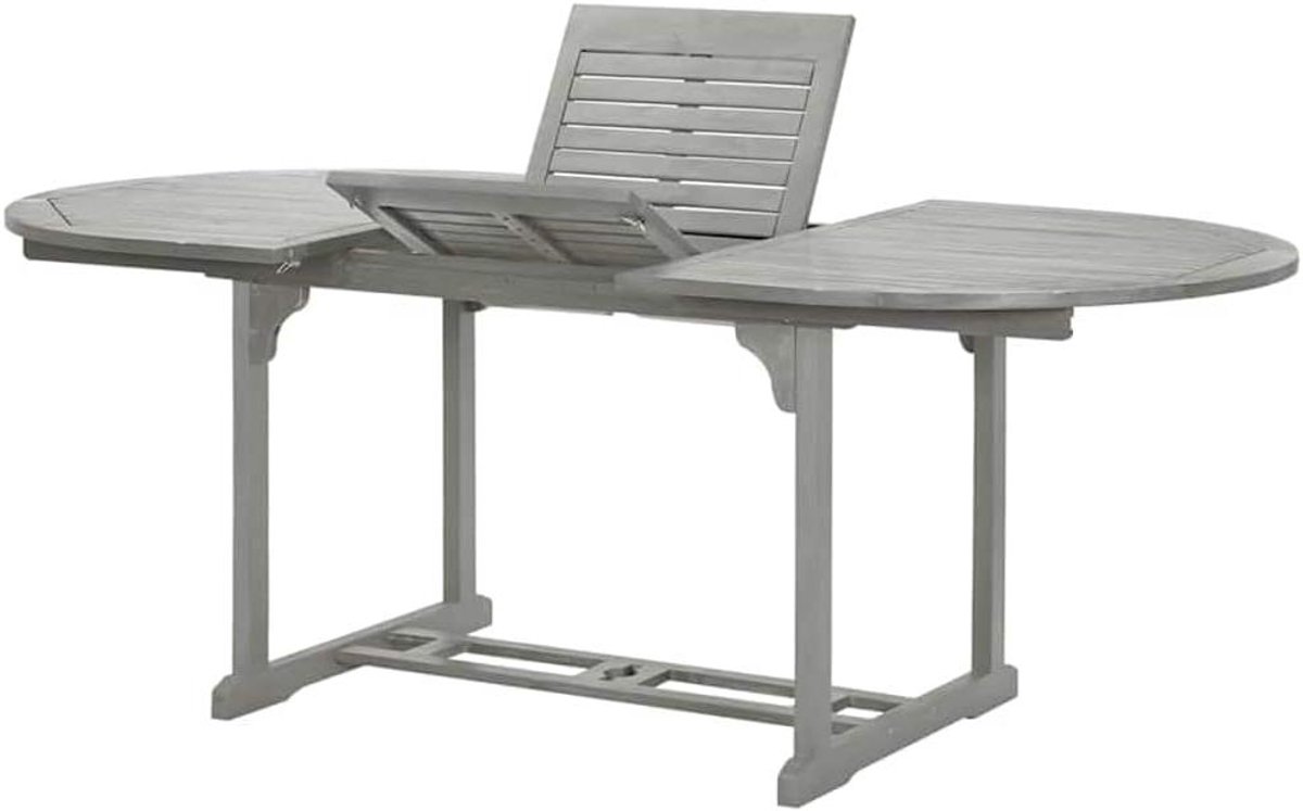 Uittrekbare tuintafel - Vergrootbare eettafel - Buiten dineren - Massief acaciahout - 150 tot 200 cm - Grijs