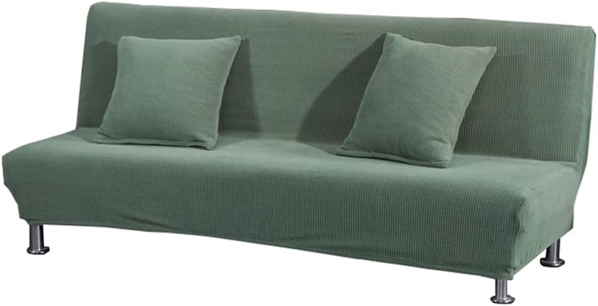 Sofahoes Zonder Armleuningen - Hoes Bank Zonder Armleuningen - Meubels Beschermen - Elastisch en Zacht Materiaal - 120-150cm Lengte - Legergroen
