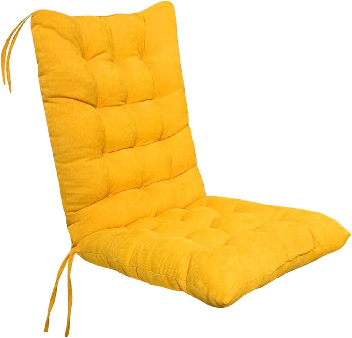 Zitkussen Hoge Rug - Ligstoel Kussen - Buiten Ontspannen - Zacht PP Katoen - 100x45cm - Geel