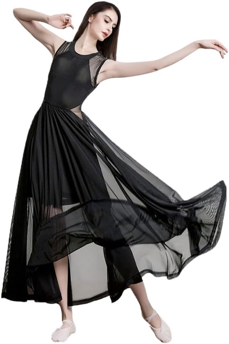 Elegante Mesh Lyrical Danskostuums voor Vrouwen - Moderne en Hedendaagse Dansjurk voor Lyrical Dans en Optredens