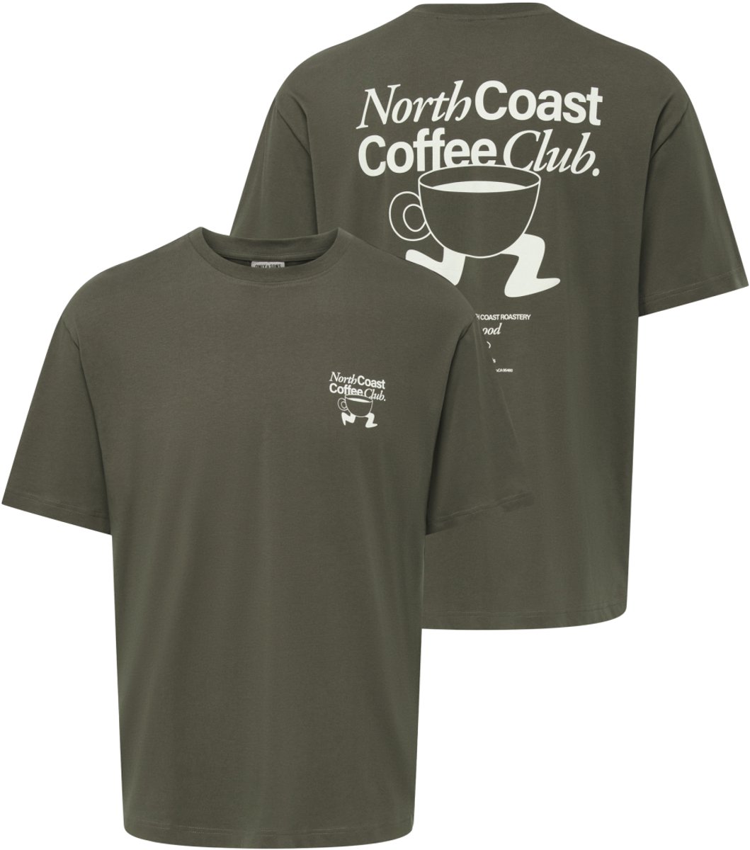 Only & Sons T-shirt Onsaxel Coffee Rlx Ss Tee 22039597 Tarmac/north Coas Mannen Maat - M