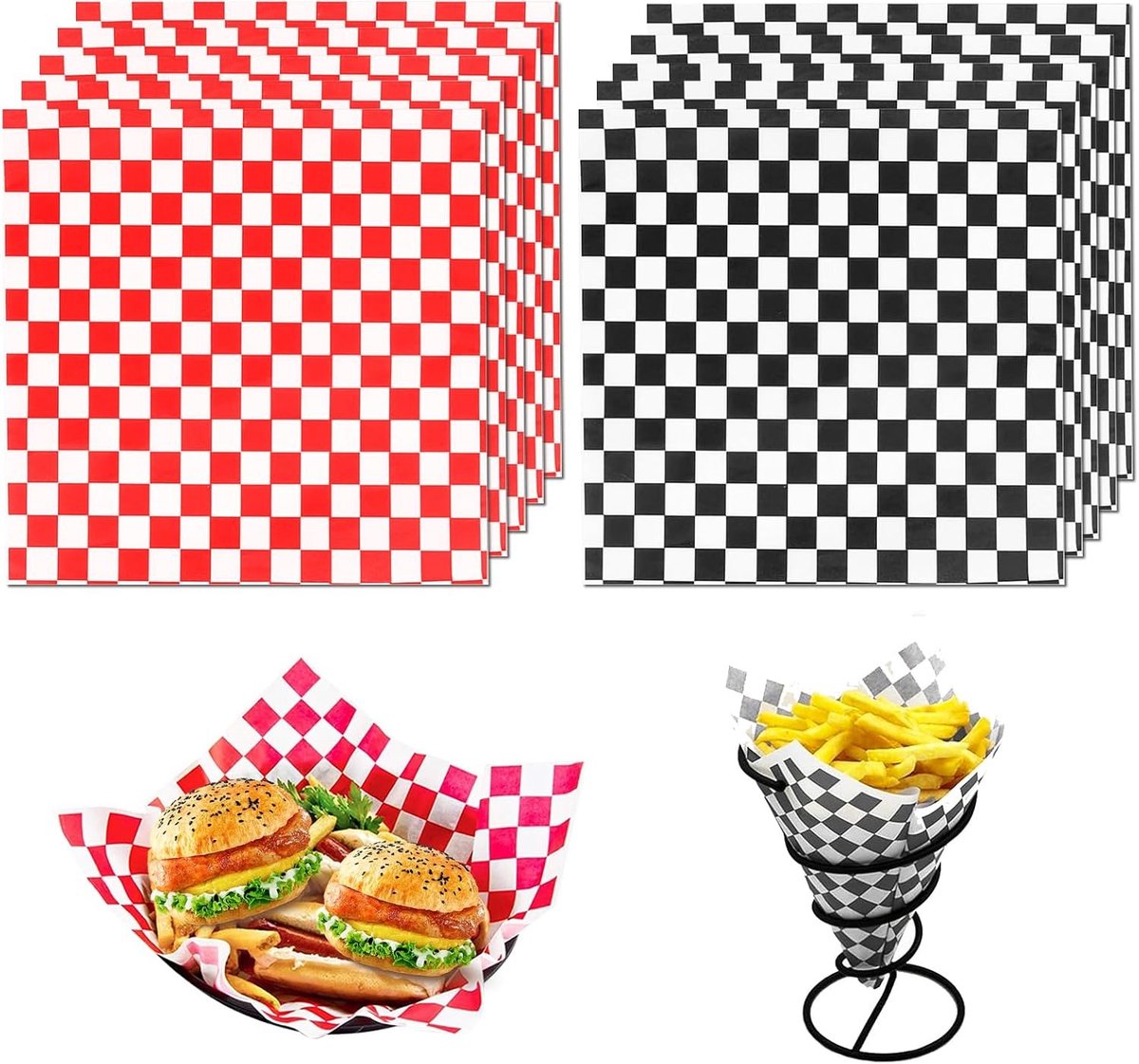 200 Vellen Deli Oiled Paper 20×20cm - Voedselverpakkingspapier voor Kaas, Worst, Friet en Burgers