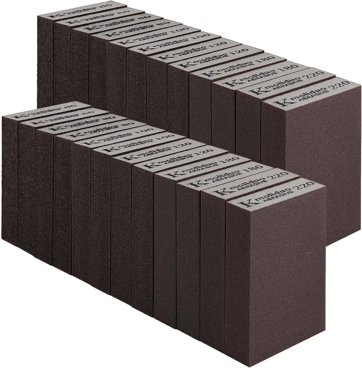 Spons Schuurpads Set van 24, Geschikt voor Hout, Metaal en Muur, Diverse Korrelgroottes voor Polijsten