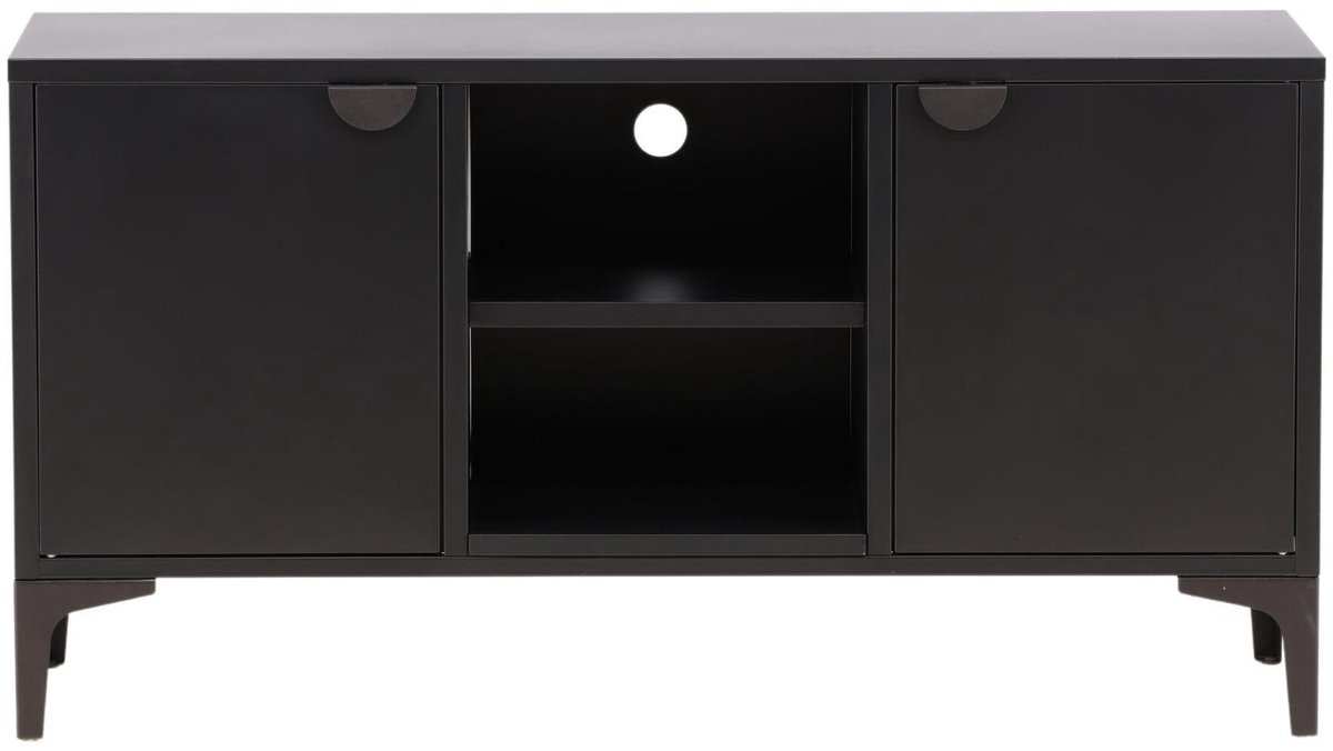 Piring TV-meubel 2 deuren, 2 planken zwart.