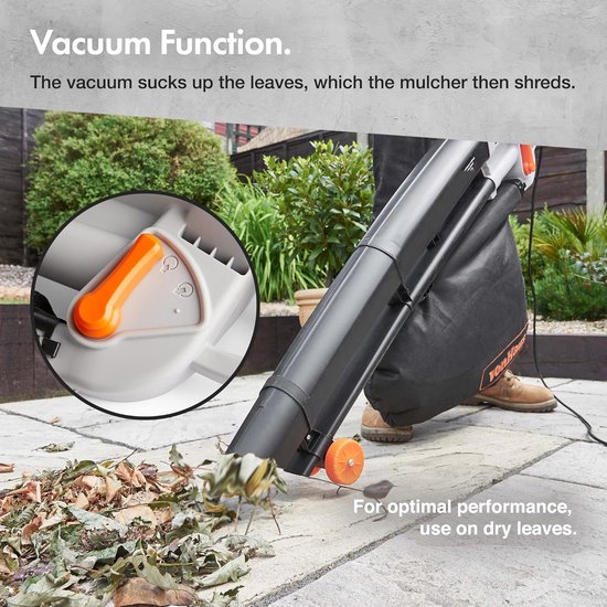 Elektrische Tuinzuiger - Bladblazer Mulcher - Tuinonderhoud Gemak - 3-in-1 Functionaliteit - 35L Opvangzak - Zwart — afbeelding 2
