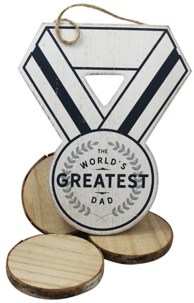Hanger 'The World's Greatest Dad' - Deurhanger - Decoratiehanger - Vaderdag