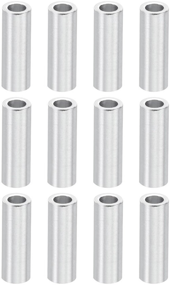 M3 Aluminium Standoffs - 10 Stuks - 3.1mm ID x 5mm OD x 16mm L - Ronde Spacer Schroefdop voor M3 Schroeven