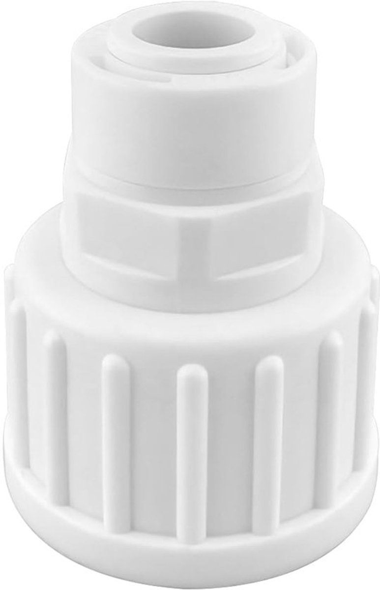 1 stuk watersnelkoppeling. 3/4 inch binnendraad op 3/8 inch Pushfit rechte stekker. adapter fitting verbindingsstuk voor RO indirect osmose-systeem