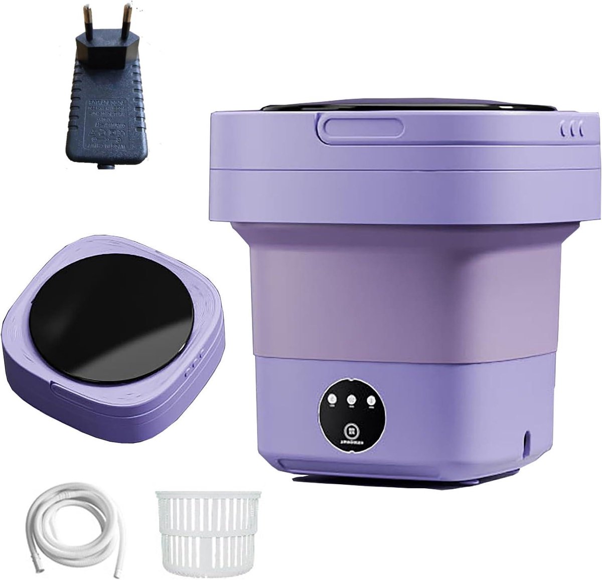 Draagbare Mini Wasmachine Opvouwbare Emmer Kleine Wasjes Compact Opvouwbaar 12 Liter Paars